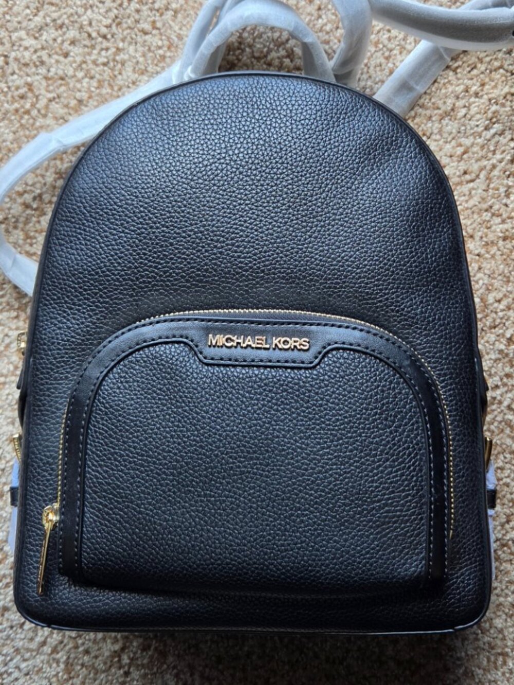 Michael Kors Jaycee Medium Backpack Black Leather NWT Pristine Condition